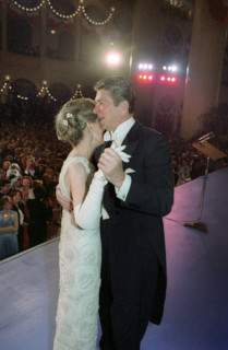 U.S. President Ronald Reagan and U.S. First Lady Nancy Reagan dancing at the Pension Building