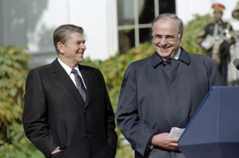 U.S. President Ronald Reagan at the state visit of Chancellor Helmut Kohl of Federal Republic of