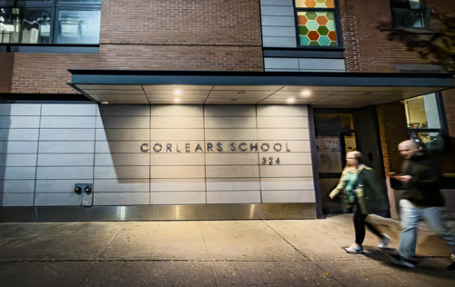 Corlears School, building exterior,  324 West 15th Street, Chelsea, Manhattan, New York City, New
