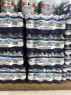 Bottled water stacked on pallet