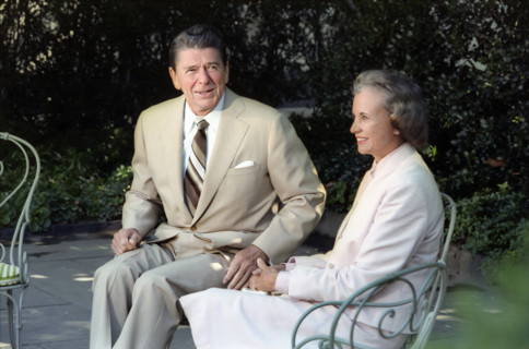 U.S. President Ronald Reagan and his Supreme Court justice nominee Sandra Day O'Connor in the White