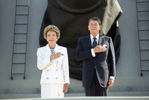 U.S. President Ronald Reagan and U.S. First Lady Nancy Reagan during International Naval Review