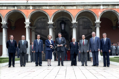 Prime Minister of Belgium Wilfried Martens, President of the European Commission Jacques Delors,