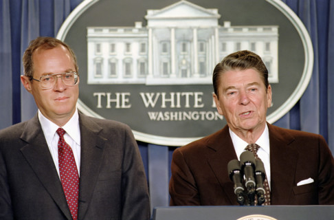 U.S. President Ronald Reagan announcing the nomination of Judge Anthony Kennedy as Associate