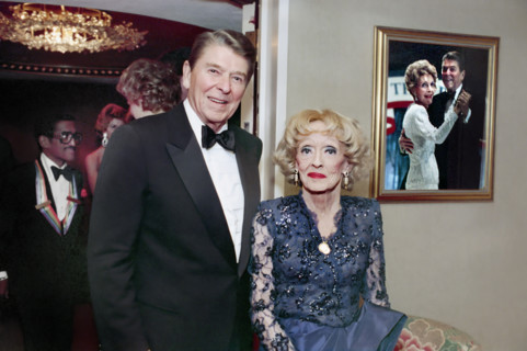 U.S. President Ronald Reagan with Bette Davis during Kennedy Center Honors for Lifetime