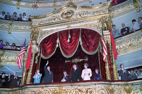 First Lady of the Soviet Union Raisa Gorbachev, U.S. President Ronald Reagan, Soviet General
