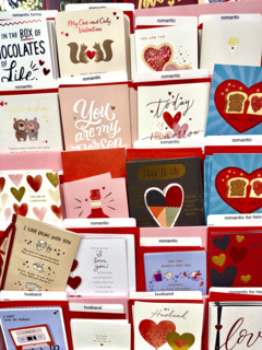 Display of Valentine's Day cards, Target department store, Tribeca, Manhattan, New York City, New