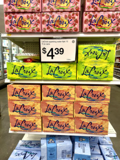 8-pack boxes of La Croix sparking water on  display, Target department store, Tribeca, Manhattan,