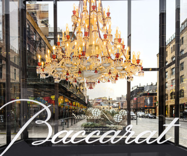 Crystal Chandelier in window display, Baccarat retail store, 33 9th Avenue, Meatpacking District,