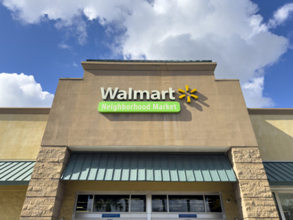 Walmart, low angle view of building exterior, Boca Raton, Florida, USA
