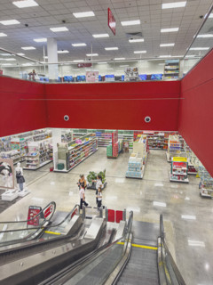 Target Department Store, escalators to and from lower level merchandise, Boca Raton, Florida, USA