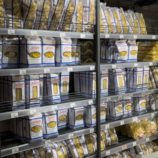 Setaro pasta products on display in grocery store