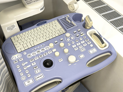 Close-up of ultrasound machine