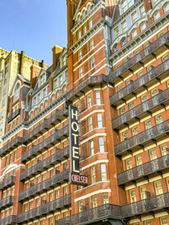Hotel Chelsea luxury hotel and residential apartment building, building exterior, 222 West 23rd