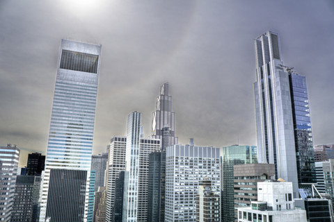 Midtown Manhattan cityscape featuring Citigroup Center office building (left), JPMorgan Chase