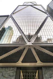 JPMorgan Chase office building, building exterior detail, low angle view, Madison Avenue,