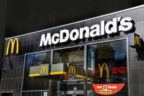 McDonald's fast food restaurant, building exterior, 541 Sixth Avenue, Manhattan, New York City, New