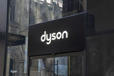 Dyson retail store, building exterior detail, 640 Fifth Avenue, Manhattan, New York City, New York,
