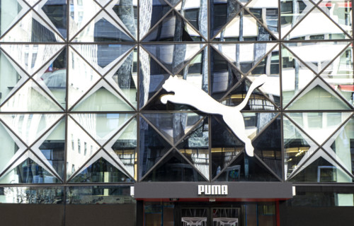 Puma retail store, building exterior, 609 Fifth Avenue, Manhattan, New York City, New York, USA