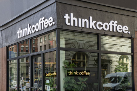 Think Coffee coffee shop, building exterior, Manhattan, New York City, New York, USA