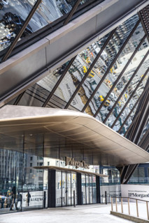 JPMorgan Chase office building, entrance detail, 270 Park Avenue, Manhattan, New York City, New