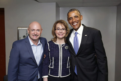 U.S. President Barack Obama meeting with former Arizona Representative Gabby Giffords and husband
