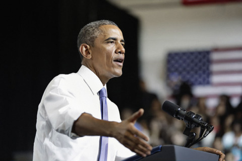 U.S. President Barack Obama delivering remarks on housing, Central High School, Phoenix, Arizona,