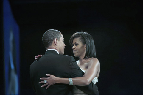 U.S. President Barack Obama and U.S. First Lady Michelle Obama dancing at Home State Inaugural