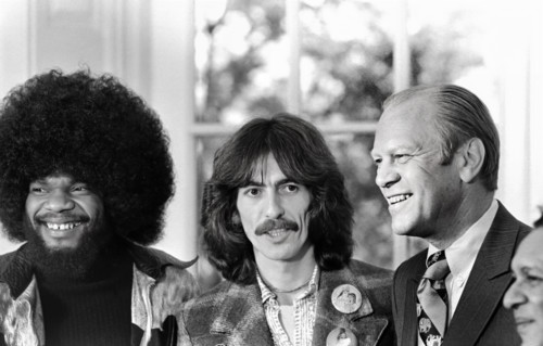 U.S. President Gerald R. Ford with American musician Billy Preston and English musician George