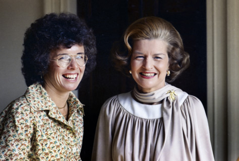 American tennis player Billie Jean King and U.S. First Lady Betty Ford meeting in the White House