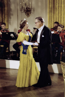 U.S. Vice President Nelson Rockefeller dancing with Queen Elizabeth II during a White House state