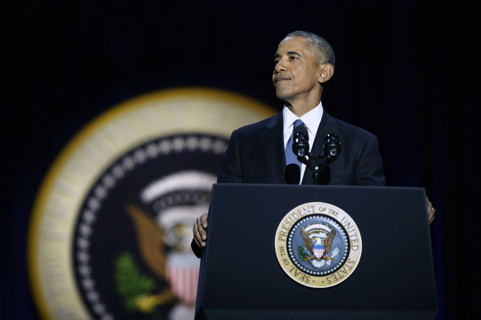 U.S. President Barack Obama delivering his farewell address, McCormick Place Convention Center,