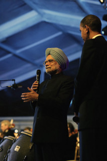 U.S. President Barack Obama and Prime Minister of India Manmohan Singh during White House State