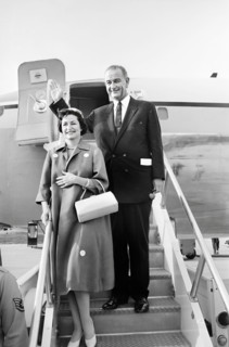 U.S. Vice President Lyndon B. Johnson and U.S. Second Lady Claudia "Lady Bird" Johnson, boarding