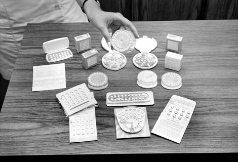 Display of birth control pills at pharmacy, Washington, D.C., USA, Marion S. Trikosko, U.S. News &