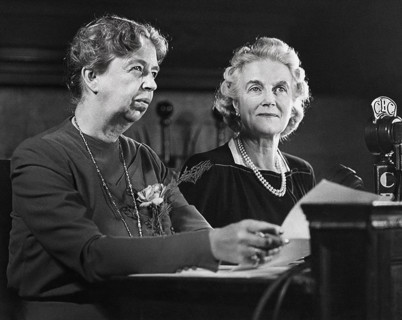 U.S. First Lady Eleanor Roosevelt and Clementine Churchill, wife of British Prime Minister Winston