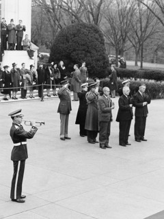 U.S. President Harry S. Truman (center, front row) and others at Tomb of the Unknown Soldier,