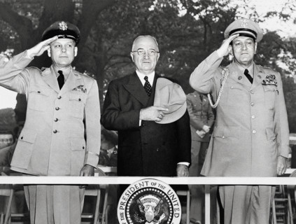 U.S. President Harry S. Truman with Brigadier General Morris J. Lee, United States Air Force, and