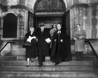 U.S. President-elect Dwight D. Eisenhower (center, wearing hat) and his wife Mamie Eisenhower