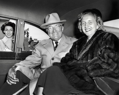 U.S. President Harry S. Truman with daughter Margaret Truman after returning from trip to Key West,
