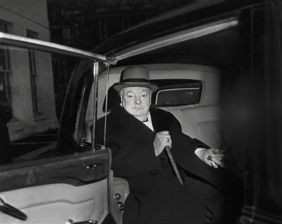 British Prime Minister Winston Churchill sitting in car, Washington, D.C., USA, Abbie Rowe,