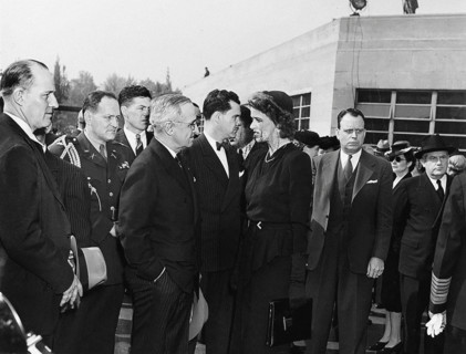 U.S. President Harry S. Truman and Anna Roosevelt, President Roosevelt's daughter, (foreground)