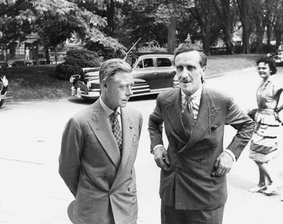 Duke of Windsor, formerly King Edward VIII, and British diplomat Sir John Balfour arriving at White