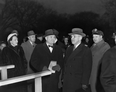 U.S. President Harry S. Truman (second from right) at lighting of the National Community Christmas