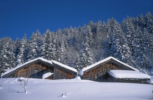 Chalets en hiver, Haute-Savoie