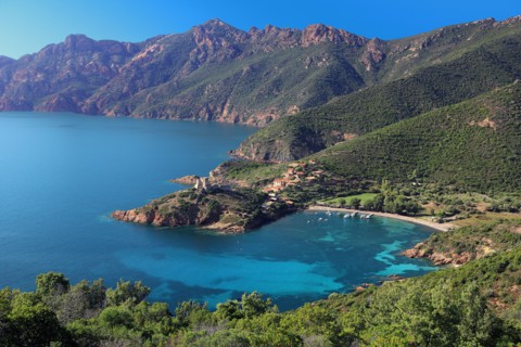 Paysage du golfe de Girolata, Corse