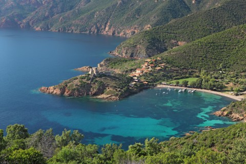 Paysage du golfe de Girolata, Corse