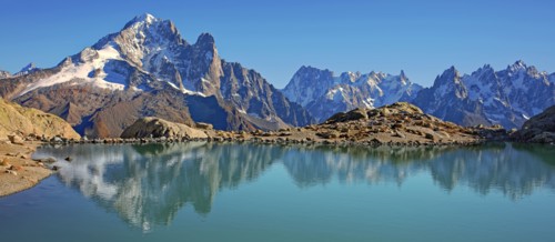 The Lac Blanc, Mont-Blanc massif, Haute-Savoie