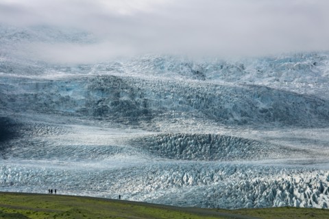Islande, le glacier Breiðamerkurjökull et la lagune de Jökulsárlón