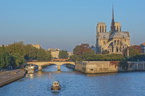 Paris, the Seine rivere and Notre-Dame de Paris, France